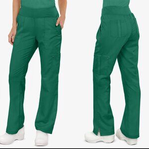 Purple Label by Healing Hands Yoga Scrub Pants Hunter Green XXS